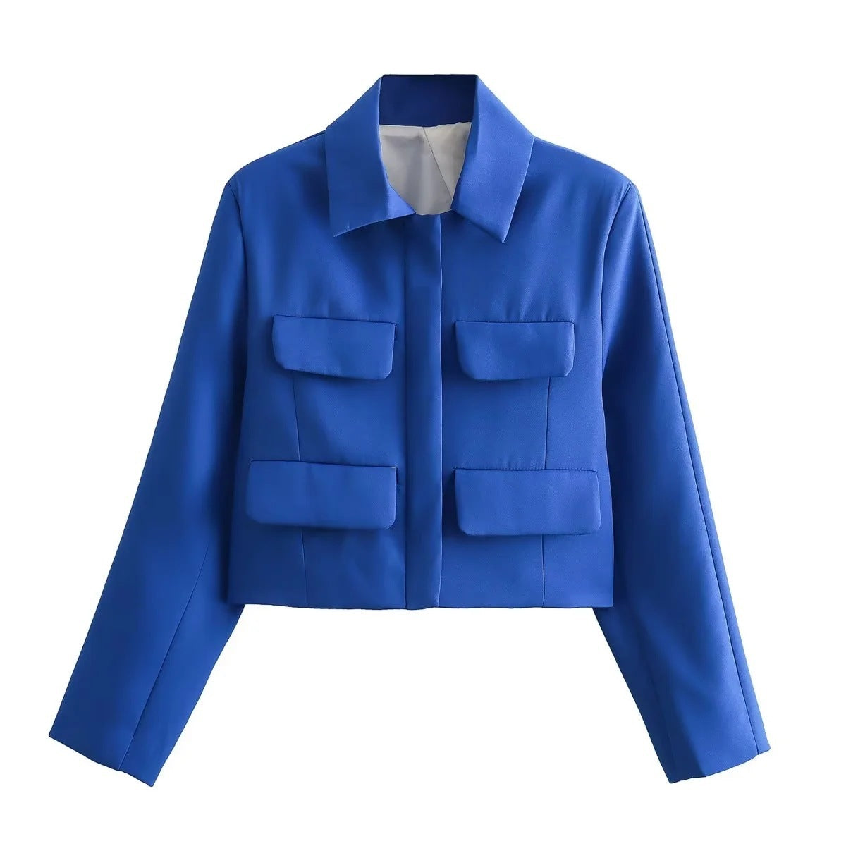 Flip Pocket Casual Women's Clothing Polo Collar Long Sleeve Suit Coat - Bellarte Enchanté Flip Pocket Casual Women's Clothing Polo Collar Long Sleeve Suit Coat